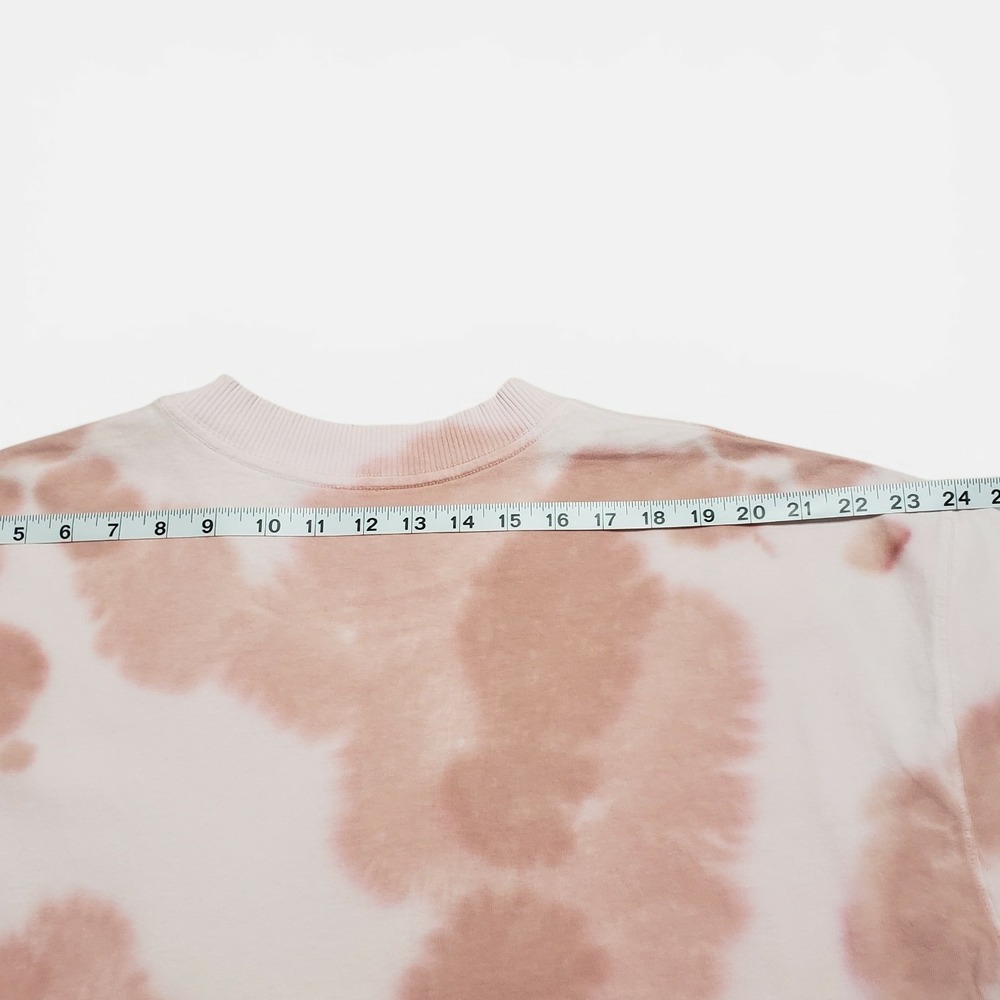 AllSaints Mens Kura Tie Dye Oversized T-Shirt Ceramic Pink Organic Cotton Medium - Picture 7 of 8